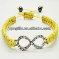 Diamante 8 forma de prata cor de liga de arame amarelo tecido Pulseira